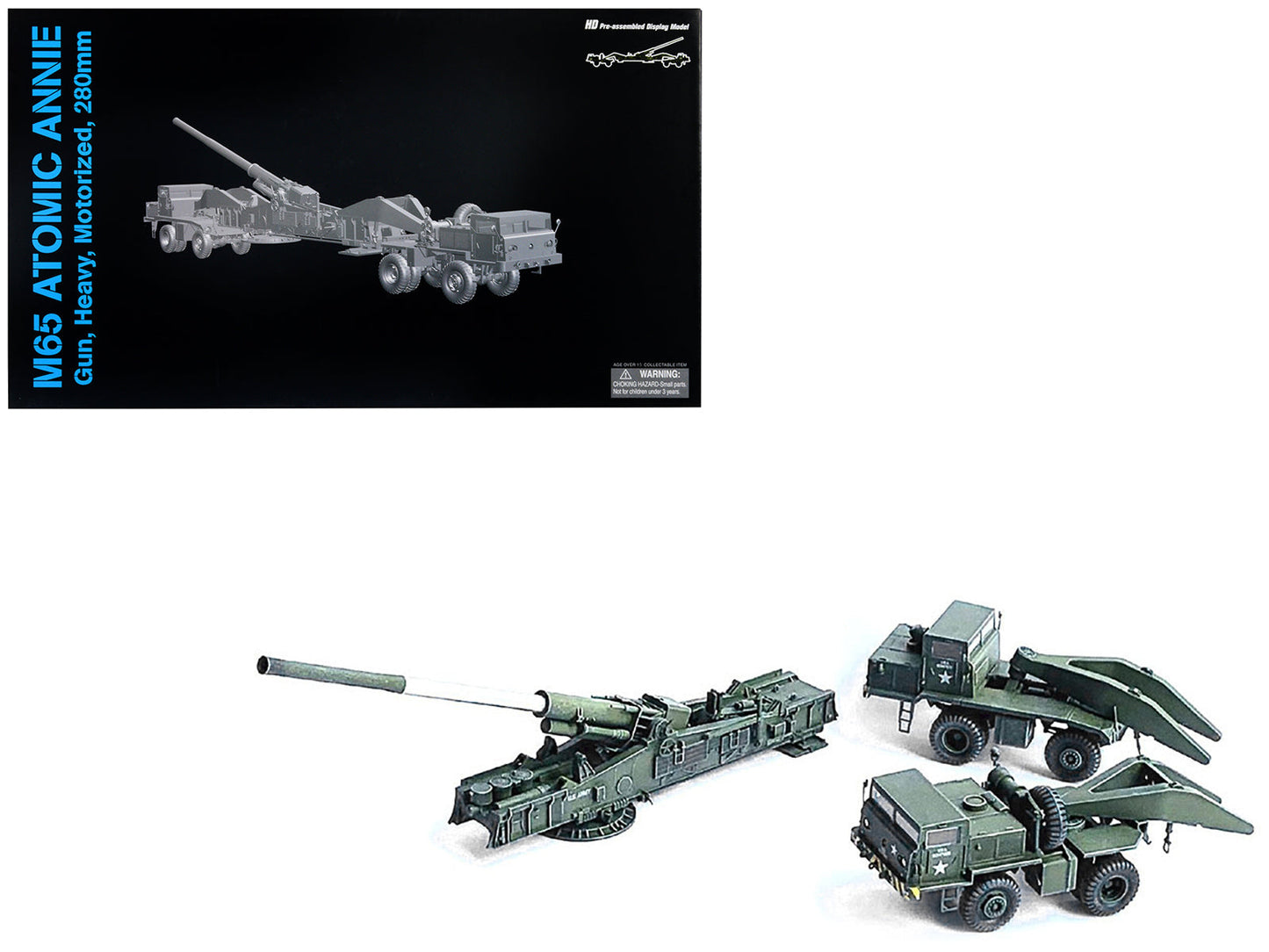 United States M65 Atomic Cannon "Atomic Annie" Artillery Olive Drab "Firing Mode" US Army "NEO Dragon Armor" Series 1/72 Plastic Model