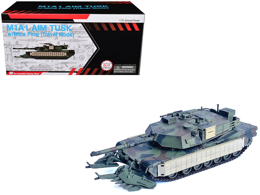 United States M1A1 AIM TUSK (Tank Urban Survival Kit) with Mine Plow (Travel Mode) "United States Marine Corps 8th Tank Battalion II MED Iraq" (2003) Green Camouflage "NEO Dragon Armor" Series 1/72 Plastic Model