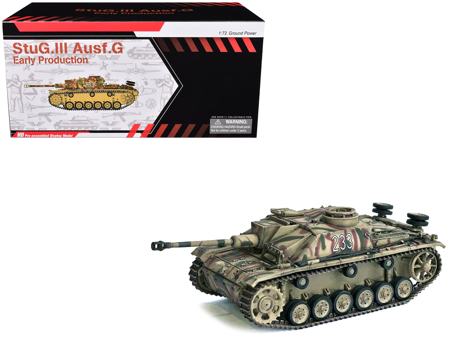 Germany StuG III Ausf. G "Early Production" Tank "#233 Pz.Abt. 103 3.Pz.Gren. Div. Rome" (1943) "NEO Dragon Armor" Series 1/72 Plastic Model