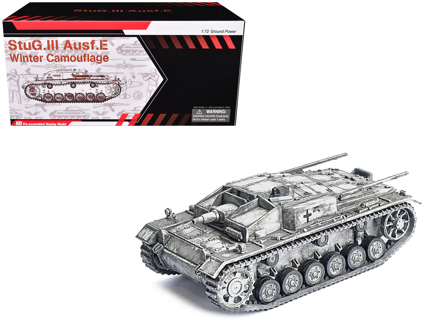 Germany StuG. III Ausf.E Tank Winter Camouflage "StuG.Abt. 202 Russia" (1942) "NEO Dragon Armor" Series 1/72 Plastic Model