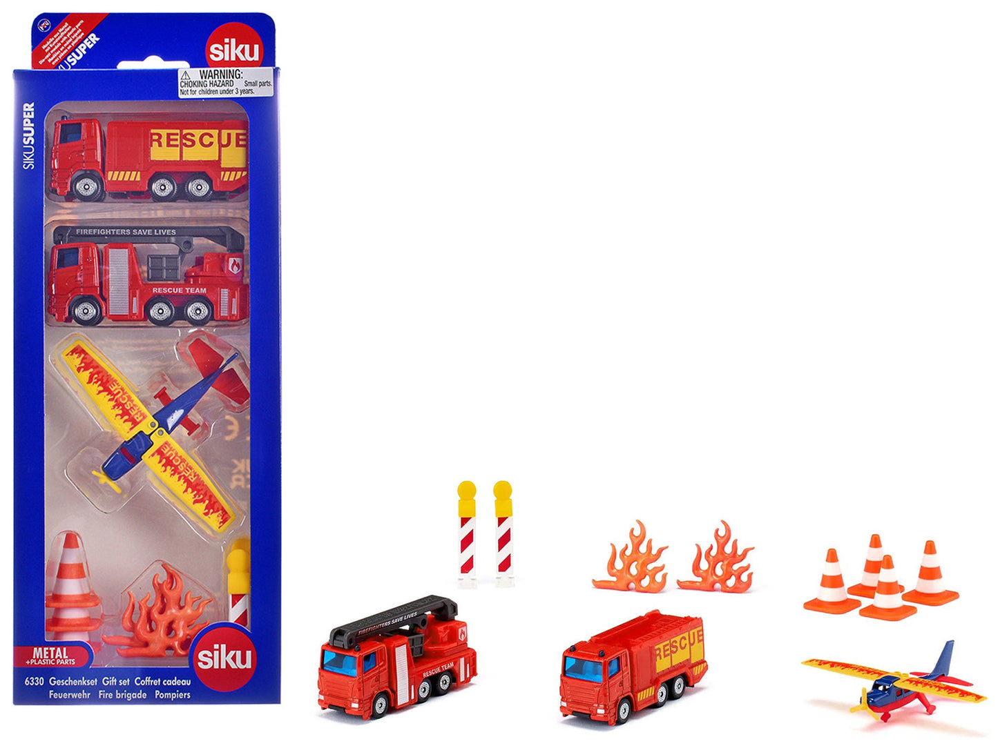 Fire Brigade 11 piece Set Diecast Models