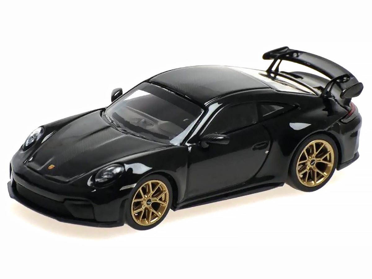 2025 Porsche 911 (992.2) GT3 Weissach Package Black with Carbon Stripe Limited Edition to 240 pieces Worldwide 1/64 Diecast Model Car