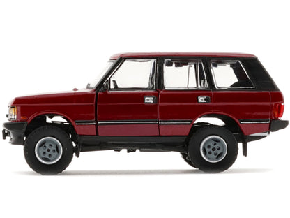 Land Rover Range Rover Classic LSE RHD (Right Hand Drive) Red with Sunroof with Extra Wheels 1/64 Diecast Model Car