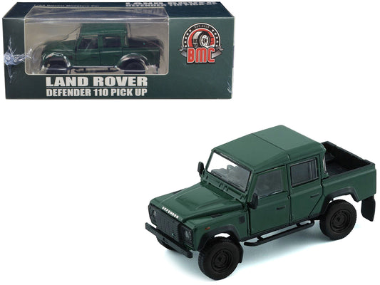 Land Rover Defender 110 Pickup Truck Green with Extra Wheels 1/64 Diecast Model Car