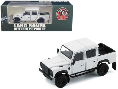 Land Rover Defender 110 Pickup Truck White with Extra Wheels 1/64 Diecast Model Car