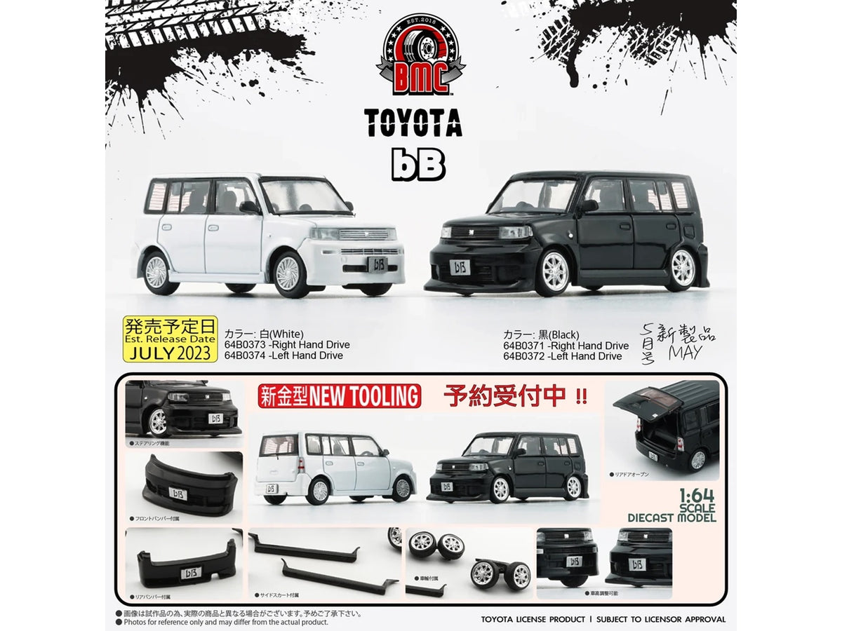 Toyota bB 2000 Van Black with Extra Accessories 1/64 Diecast Model Car
