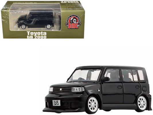 Toyota bB 2000 Van Black with Extra Accessories 1/64 Diecast Model Car