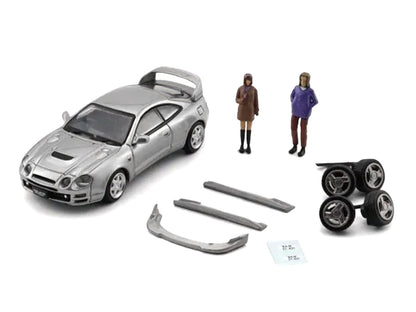 Toyota Celica GT-Four RHD (Right Hand Drive) ID Silver Metallic with 2 Figures and Accessories 1/64 Diecast Model Car