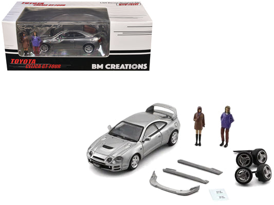 Toyota Celica GT-Four RHD (Right Hand Drive) ID Silver Metallic with 2 Figures and Accessories 1/64 Diecast Model Car
