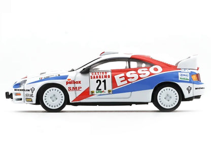Toyota Celica GT-Four #21 Gilberto Pianezzola - Loris Roggia "Rallye Sanremo - Rallye d'Italia" (1996) with Extra Wheels 1/64 Diecast Model Car