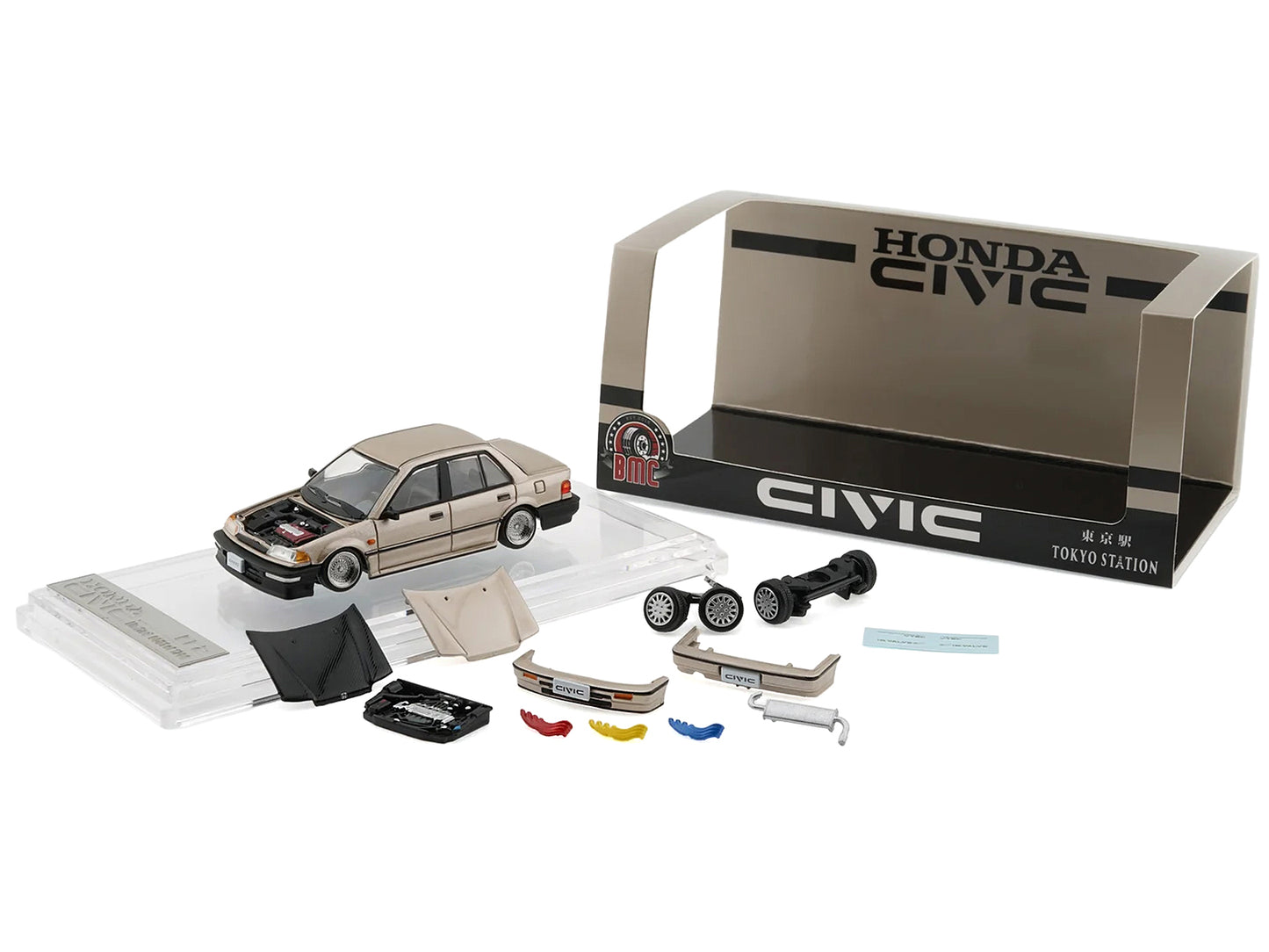 Honda Civic EF2 Champagne Metallic with Alternate Parts 1/64 Diecast Model Car