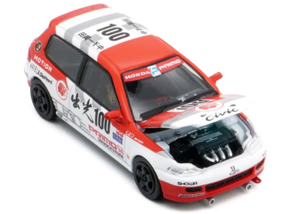 Honda Civic EG6 RHD (Right Hand Drive) #100 Osamu Nakako - Hideki Okada "Mugen Honda" "Japanese Touring Car Championship" (1993) 1/64 Diecast Model Car