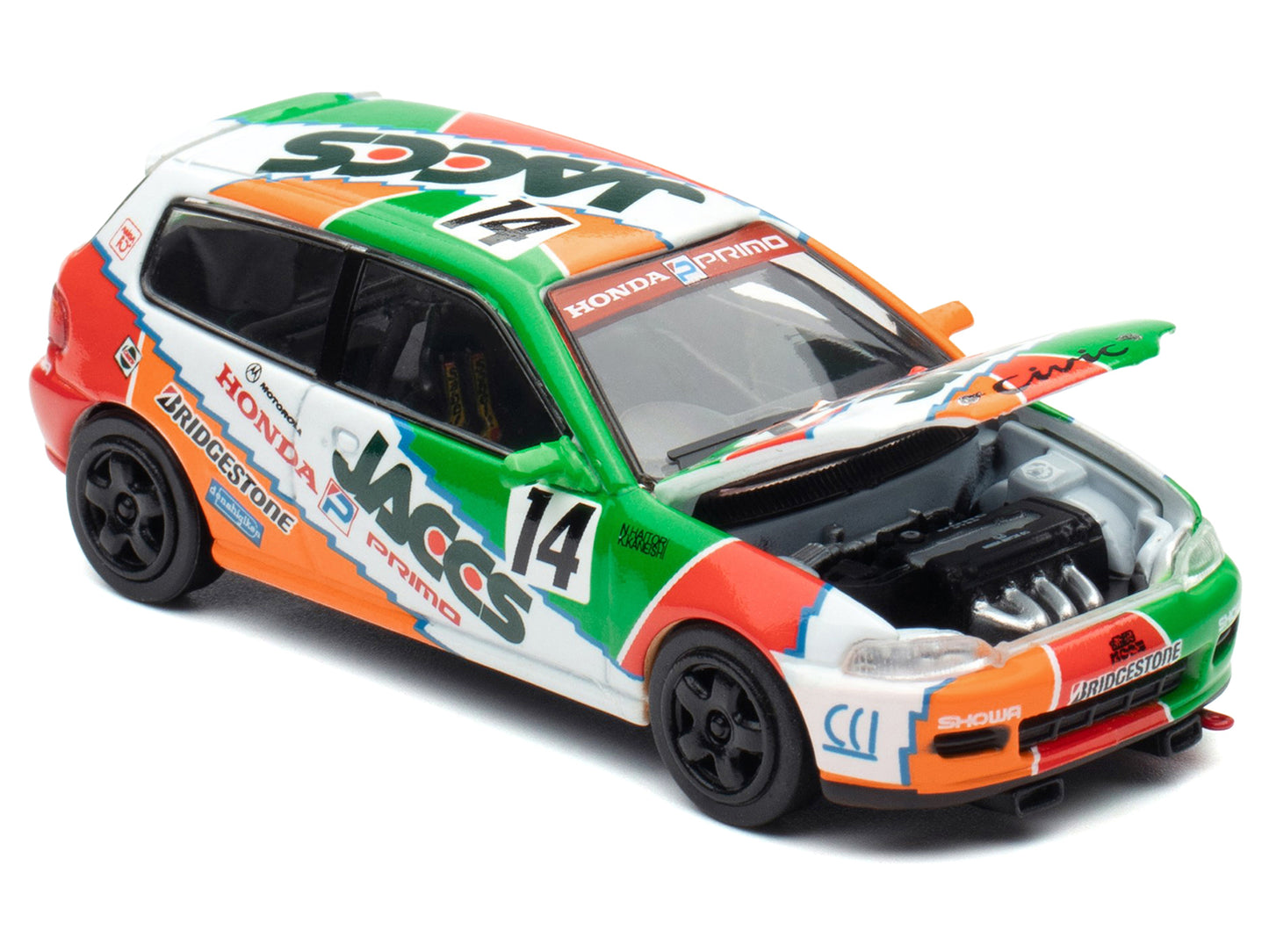 Honda Civic EG6 RHD (Right Hand Drive) #14 JACCS "Japanese Touring Car Championship" (1993) 1/64 Diecast Model Car
