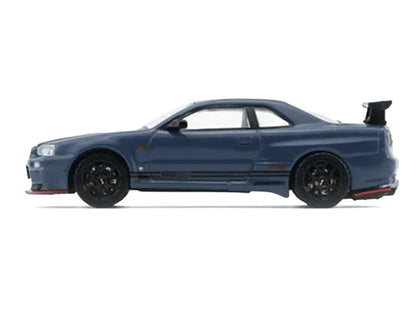 Nissan "Top Secret" Skyline GT-R (BNR34) RHD (Right Hand Drive) Stealth Gray with Carbon Hood "Tokyo Auto Salon 2026" 1/64 Diecast Model Car