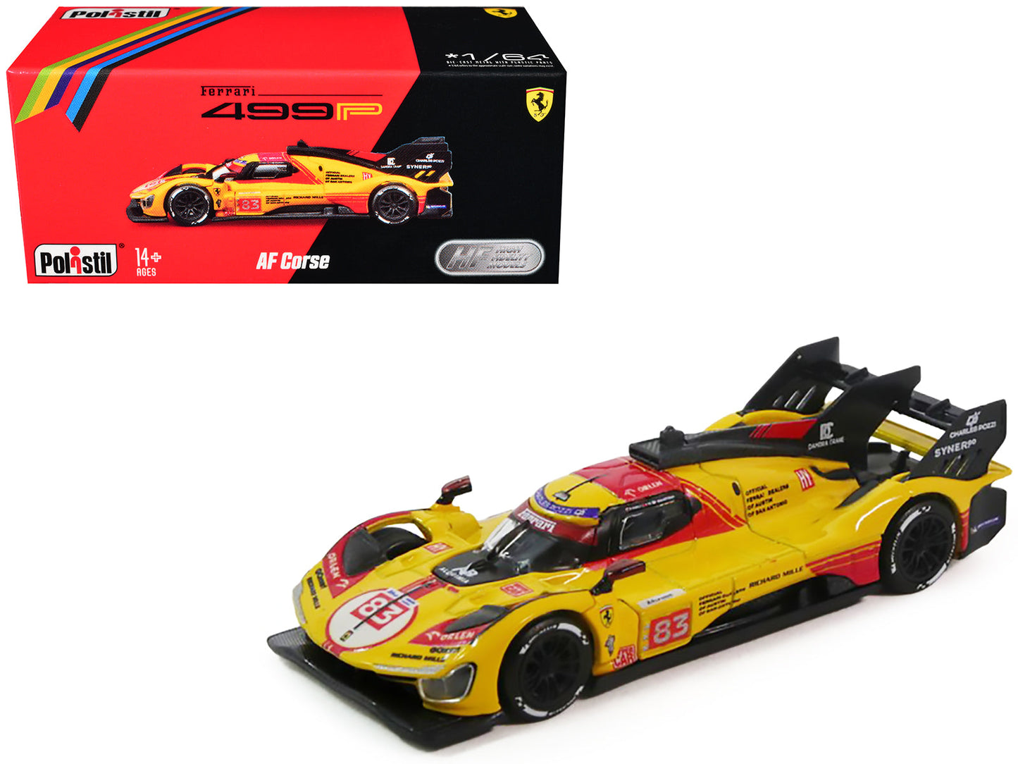 Ferrari 499P #83 Robert Kubica - Robert Shwartzman - Yifei Ye "AF Corse" "24 Hours of Le Mans" (2024) 1/64 Diecast Model Car