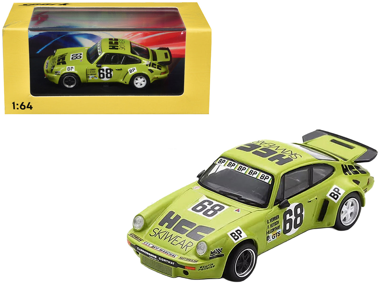 Porsche 911 Carrera RSR 3.0 #68 Guy Verrier - Florian Vetsch - Jean-Robert Corthay "24 Hours of Le Mans" (1975) 1/64 Model Car