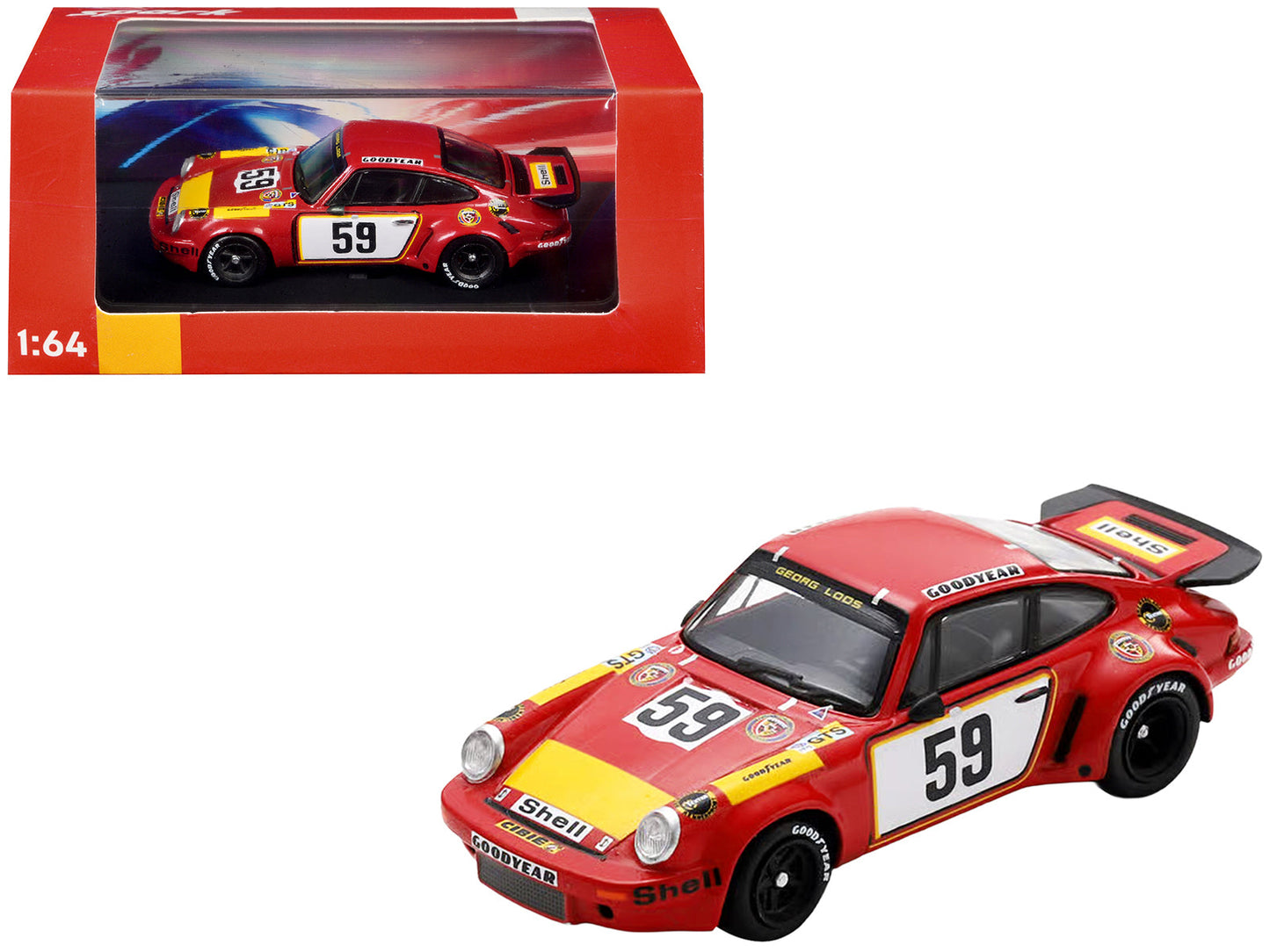Porsche 911 Carrera RSR #59 Tim Schenken - Howden Ganley "Gelo Racing Team" "24 Hours of Le Mans" (1975) 1/64 Model Car