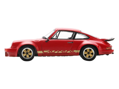 1974 Porsche 911 Carrera RS 3.0 Red with Gold Stripes 1/64 Model Car