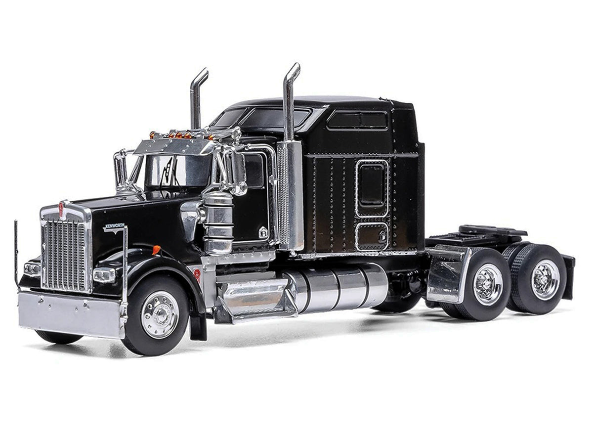 1990 Kenworth W900 Truck Tractor Black 1/64 Diecast Model