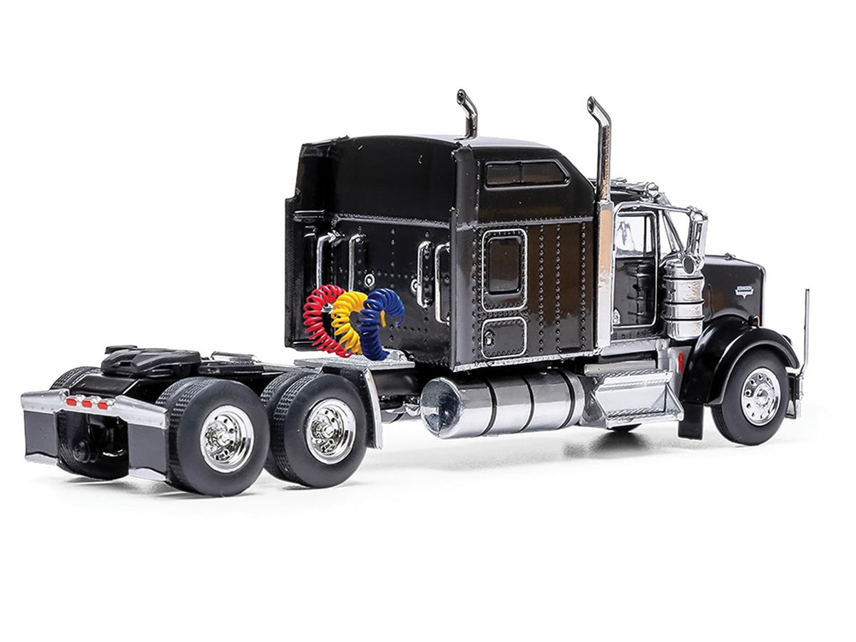 1990 Kenworth W900 Truck Tractor Black 1/64 Diecast Model