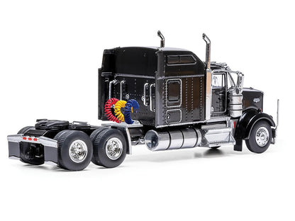 1990 Kenworth W900 Truck Tractor Black 1/64 Diecast Model