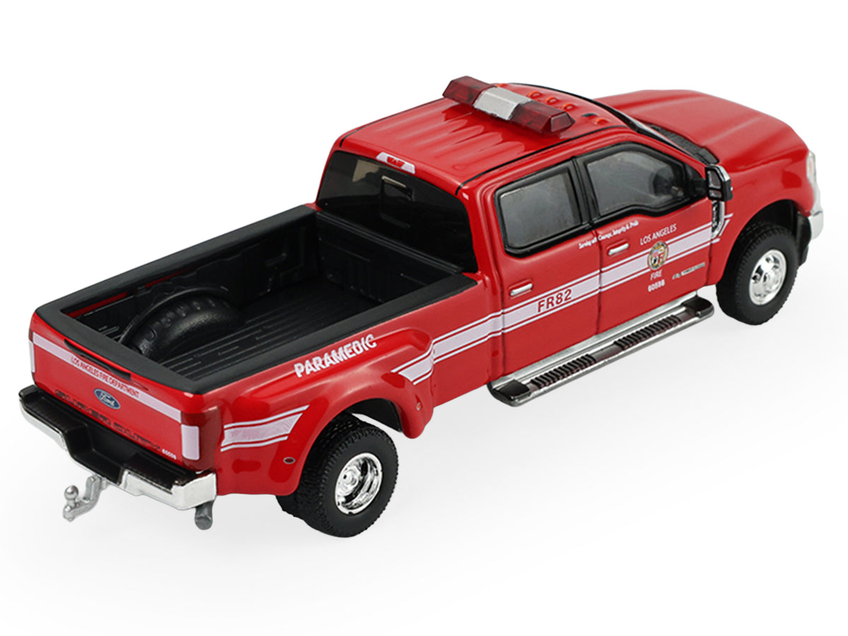 2018 Ford F-350 Pickup Truck "Los Angeles Fire Department" Red with White Stripes "Fire & Rescue" Series #5 1/64 Diecast Model Car