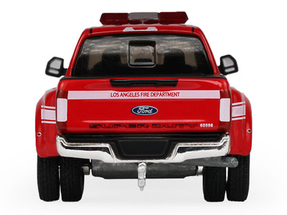 2018 Ford F-350 Pickup Truck "Los Angeles Fire Department" Red with White Stripes "Fire & Rescue" Series #5 1/64 Diecast Model Car