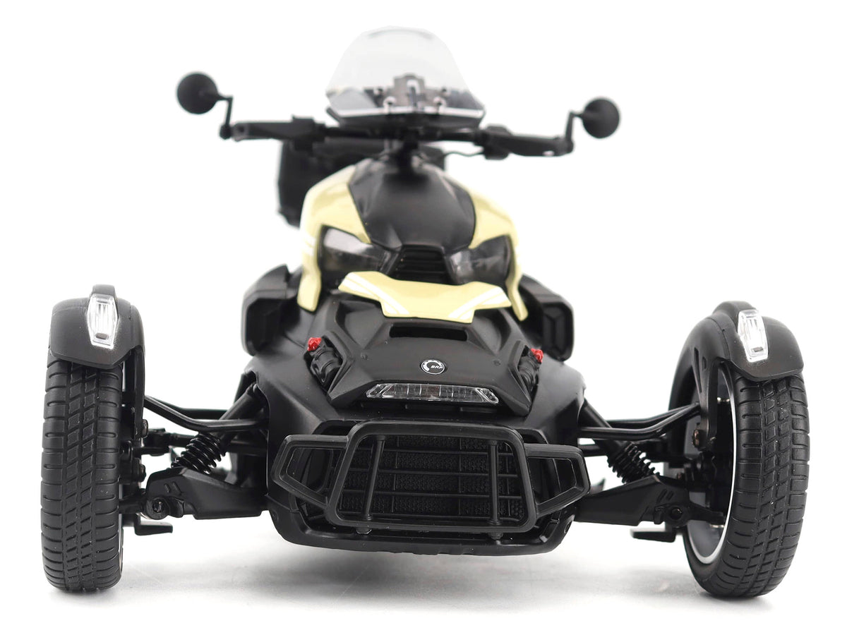 Can-Am Ryker Rally 3-Wheel Motorcycle Sand Storm and Black 1/12 Diecast Model