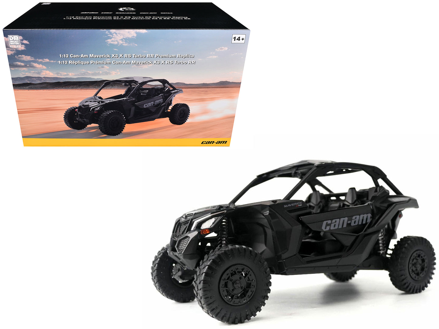 Can-Am Maverick X3 X RS Turbo RR Black 1/12 Diecast Model