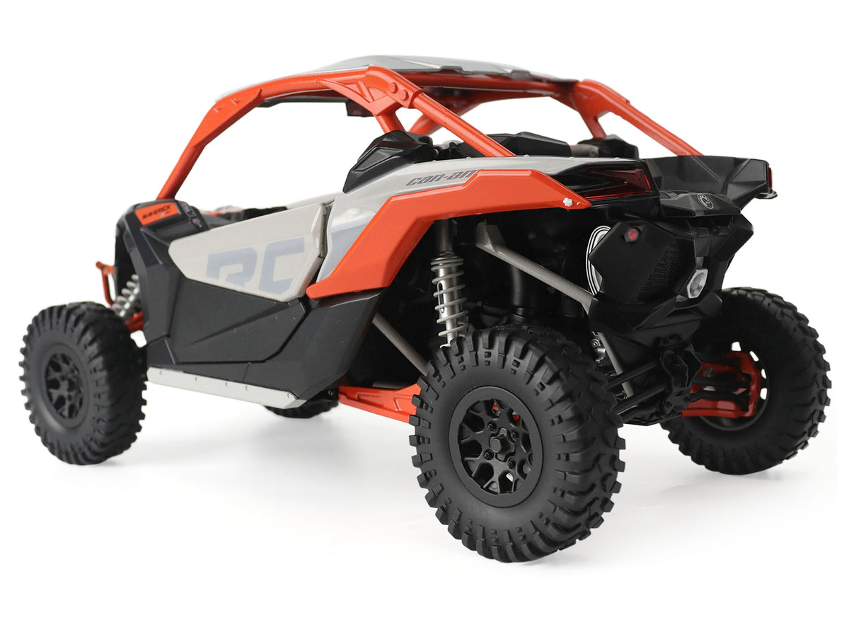 Can-Am Maverick X3 X RC Turbo RR Chalk Gray and Orange 1/12 Diecast Model