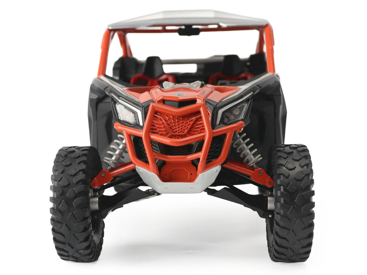 Can-Am Maverick X3 X RC Turbo RR Chalk Gray and Orange 1/12 Diecast Model
