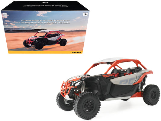 Can-Am Maverick X3 X RC Turbo RR Chalk Gray and Orange 1/12 Diecast Model