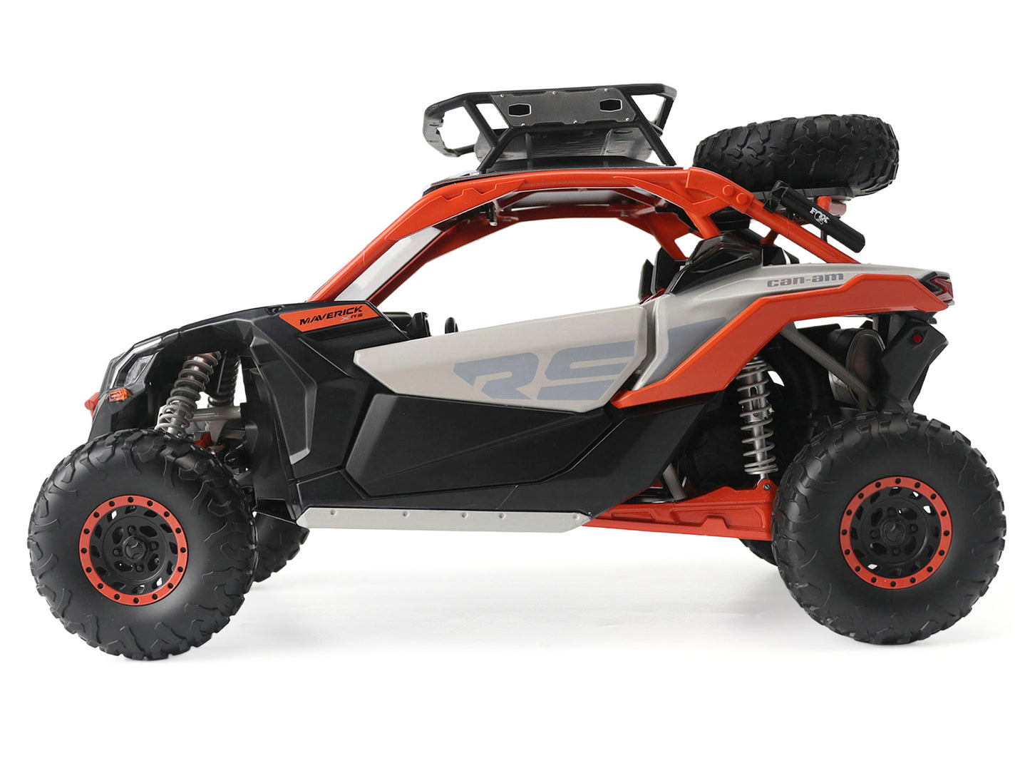 Can-Am Maverick X3 X RS Turbo RR with Roof Rack Chalk Gray and Orange 1/12 Diecast Model