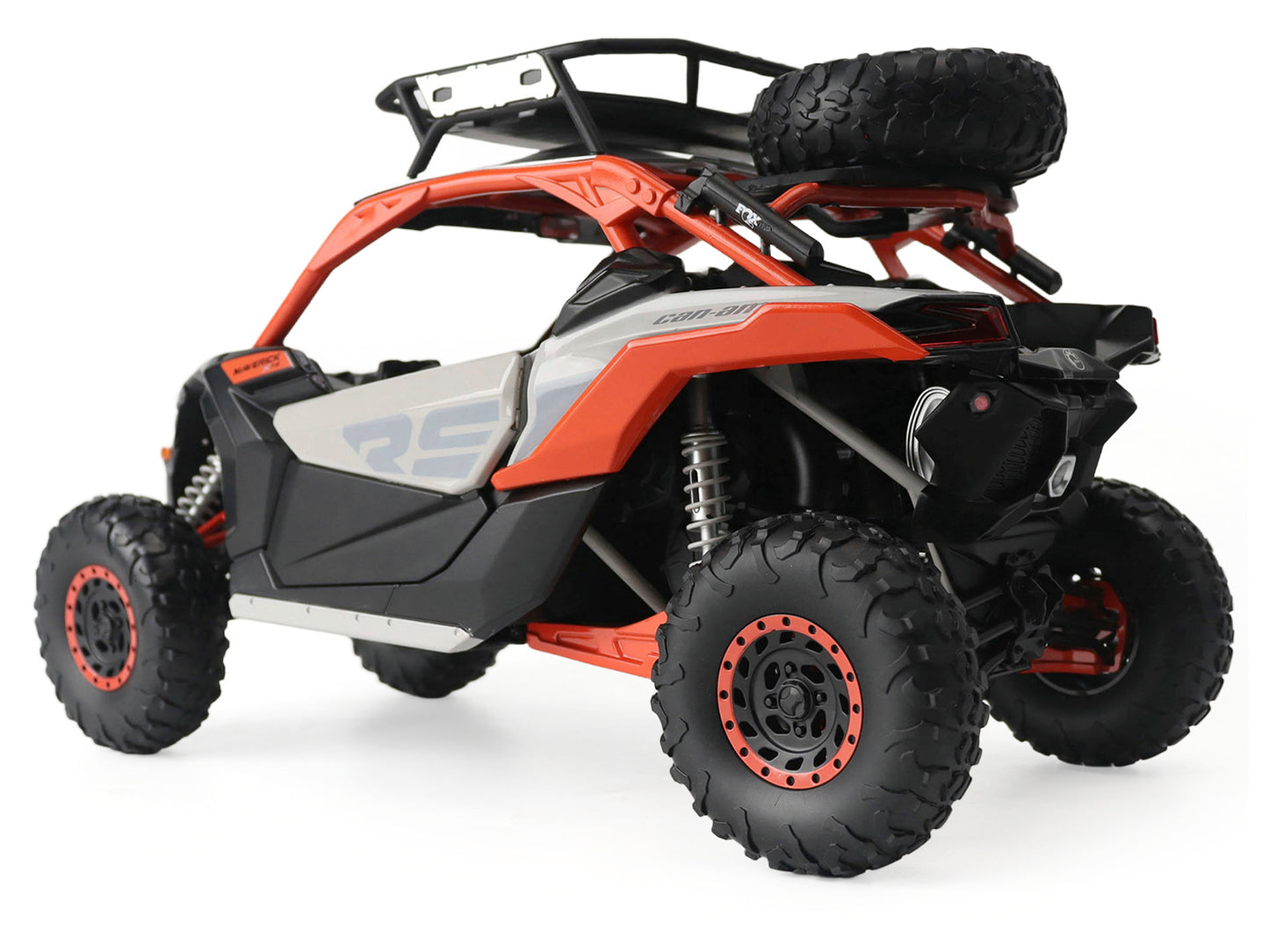 Can-Am Maverick X3 X RS Turbo RR with Roof Rack Chalk Gray and Orange 1/12 Diecast Model