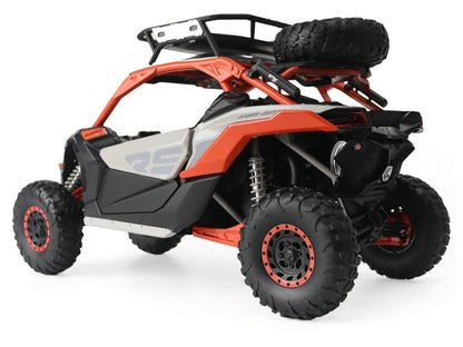 Can-Am Maverick X3 X RS Turbo RR with Roof Rack Chalk Gray and Orange 1/12 Diecast Model