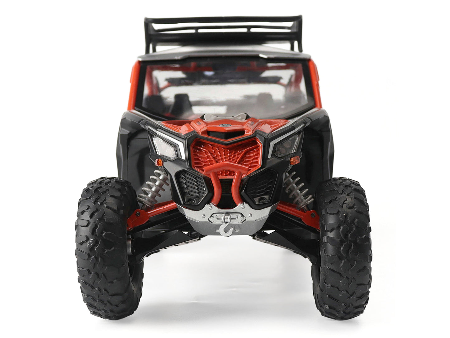 Can-Am Maverick X3 X RS Turbo RR with Roof Rack Chalk Gray and Orange 1/12 Diecast Model