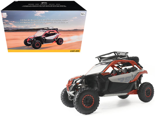 Can-Am Maverick X3 X RS Turbo RR with Roof Rack Chalk Gray and Orange 1/12 Diecast Model