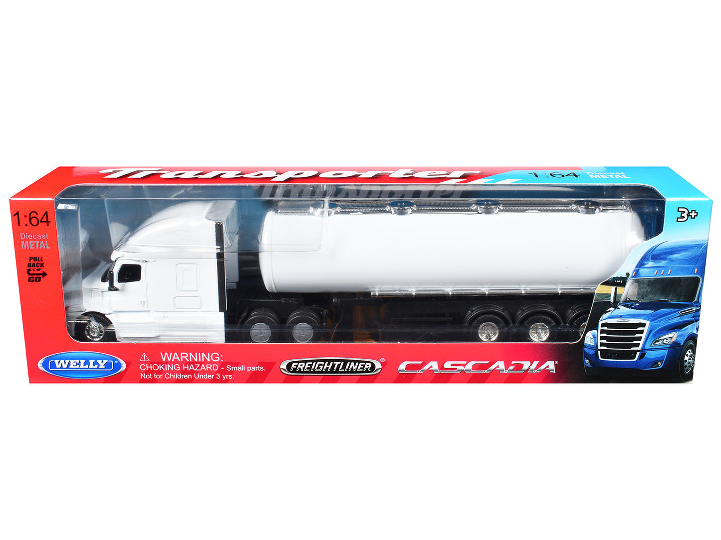Freightliner Cascadia Oil Tanker Plain White "Transporter" Series 1/64 Diecast Model