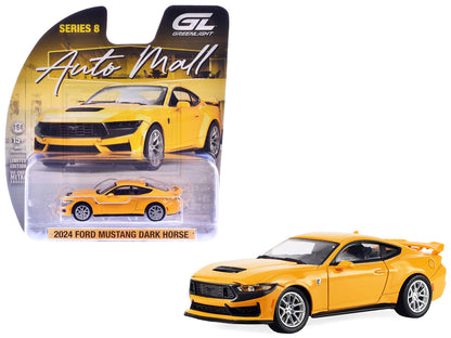 2024 Ford Mustang Dark Horse Yellow Splash Metallic "Auto Mall" Series 8 1/64 Diecast Model Car