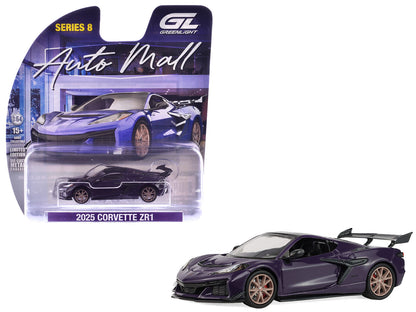 2025 Chevrolet Corvette ZR1 Hysteria Purple Metallic with Carbon Top "Auto Mall" Series 8 1/64 Diecast Model Car