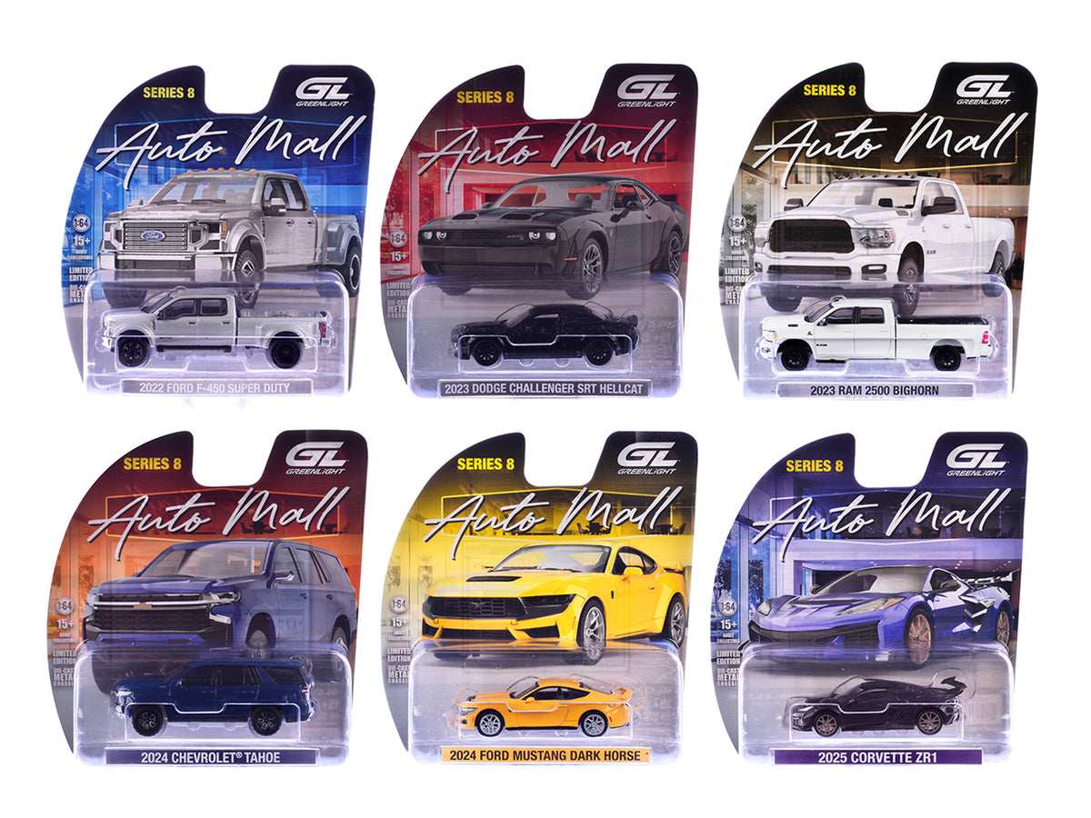 "Auto Mall" Series 8 Set of 6 pieces 1/64 Diecast Model Cars