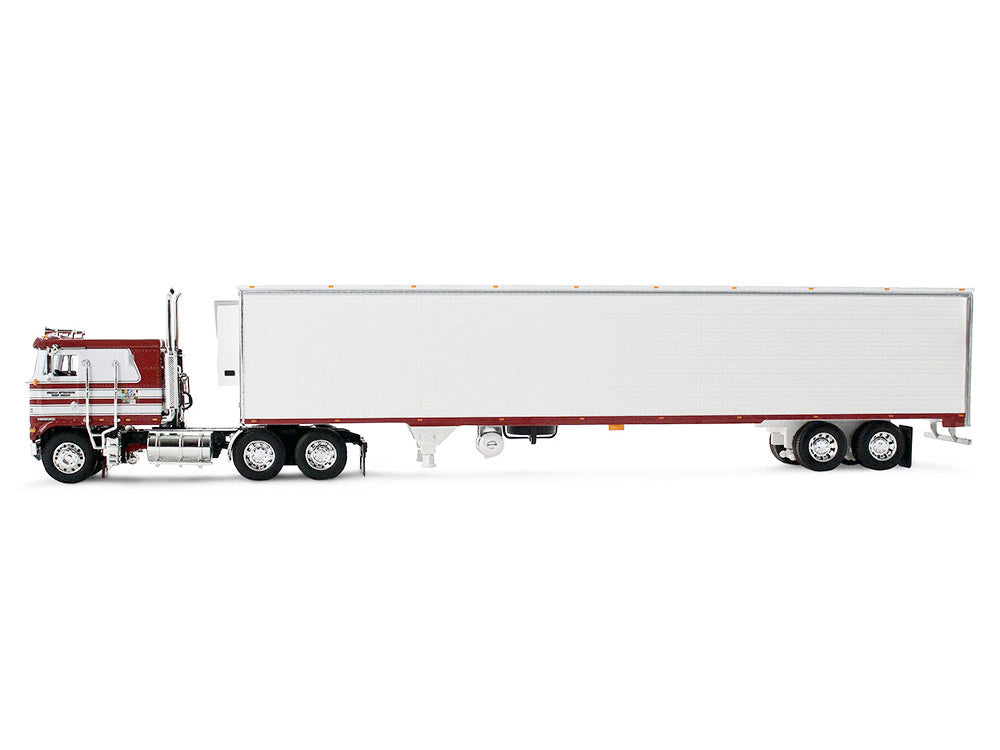 Kenworth K100 COE Flat Top and 53' Utility Trailer with Reefer "Red's Favorites - Jim Skrinar" Red with White Stripes 1/64 Diecast Model
