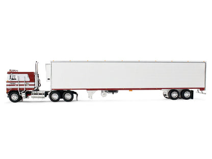 Kenworth K100 COE Flat Top and 53' Utility Trailer with Reefer "Red's Favorites - Jim Skrinar" Red with White Stripes 1/64 Diecast Model