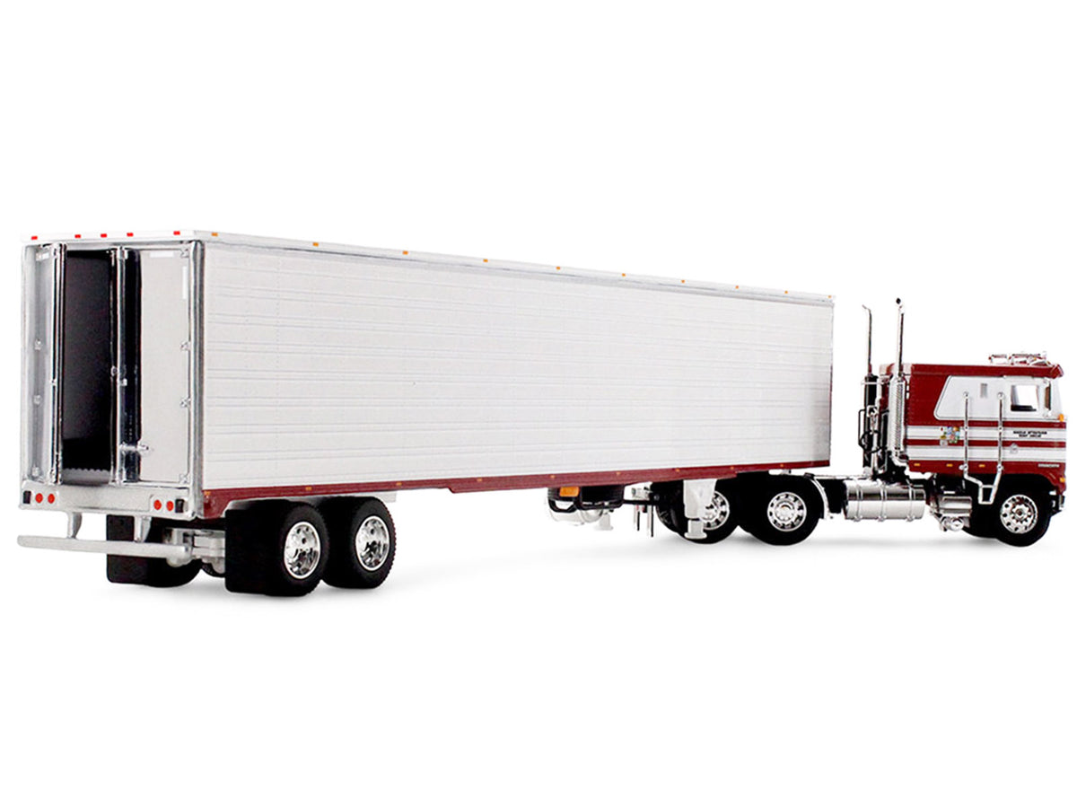 Kenworth K100 COE Flat Top and 53' Utility Trailer with Reefer "Red's Favorites - Jim Skrinar" Red with White Stripes 1/64 Diecast Model
