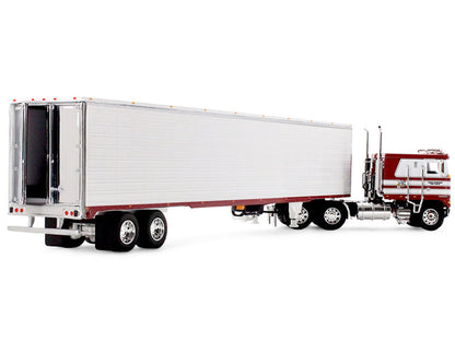 Kenworth K100 COE Flat Top and 53' Utility Trailer with Reefer "Red's Favorites - Jim Skrinar" Red with White Stripes 1/64 Diecast Model