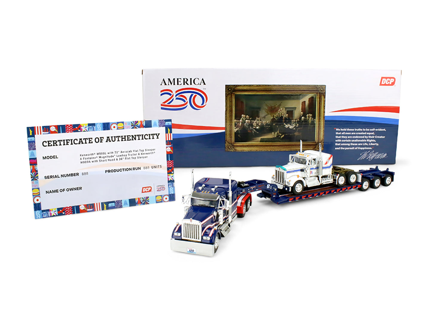 Peterbilt 379 with 70" Mid-Roof Sleeper and Wilson Silverstar Livestock Trailer "National Carriers" White "Legacy Series #5" 1/64 Diecast Model