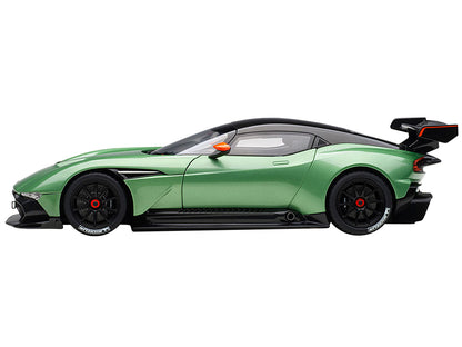Aston Martin Vulcan Apple Tree Green Metallic with Orange Accents and Carbon Top 1/18 Model Car