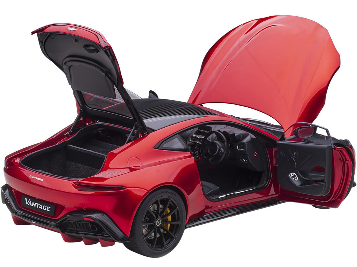 2019 Aston Martin Vantage RHD (Right Hand Drive) Hyper Red Metallic with Carbon Top 1/18 Model Car