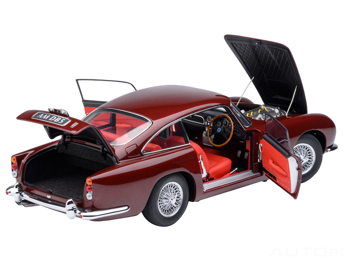 Aston Martin DB5 RHD (Right Hand Drive) Dubonnet Rosso Red Metallic 1/18 Model Car