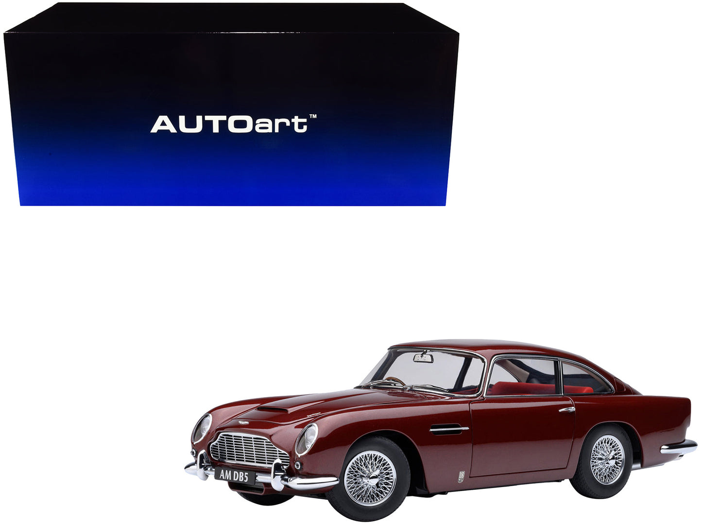 Aston Martin DB5 RHD (Right Hand Drive) Dubonnet Rosso Red Metallic 1/18 Model Car